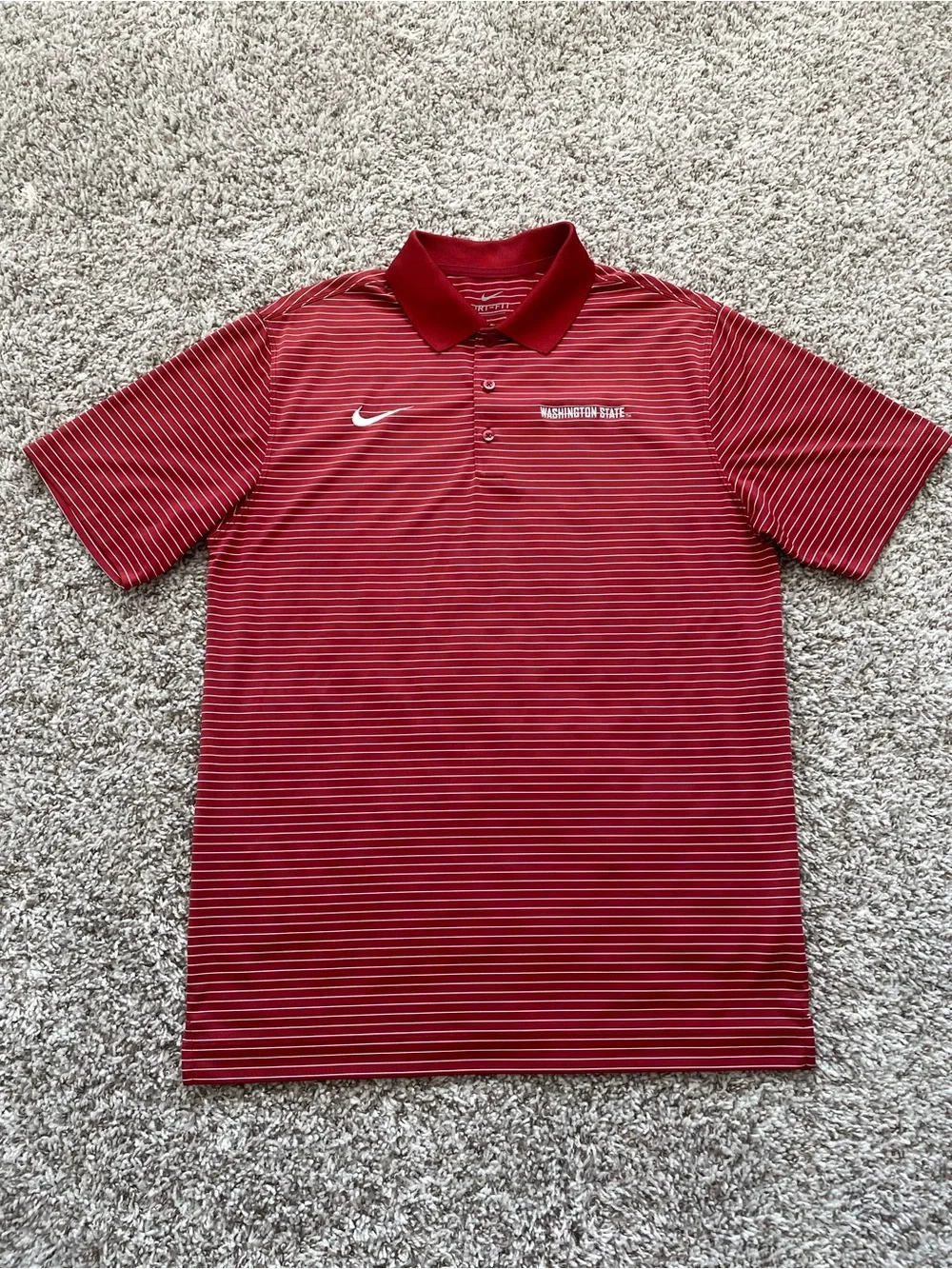 Nike Stadium Striped WSU Washing State Cougars Polo Men’s Medium